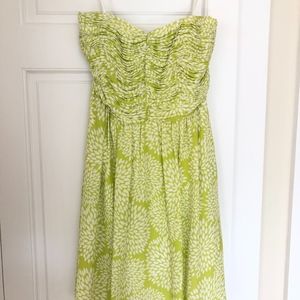 Shoshanna Strapless Silk Floral Dress